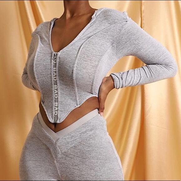 Bad Society Club Corset Hoodie in Mint Green Size M - Picture 8 of 10